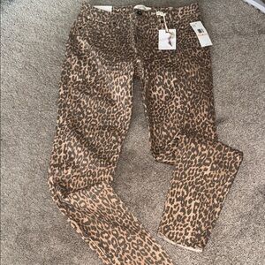 Jessica Simpson Leopard Print Skinny Jeans - Brown/Tan